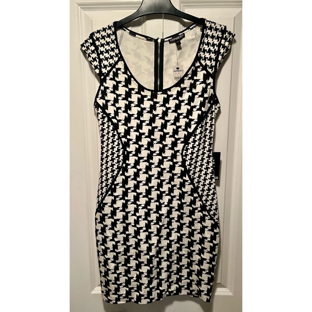 Houndstooth Stretchy Bodycon Dress